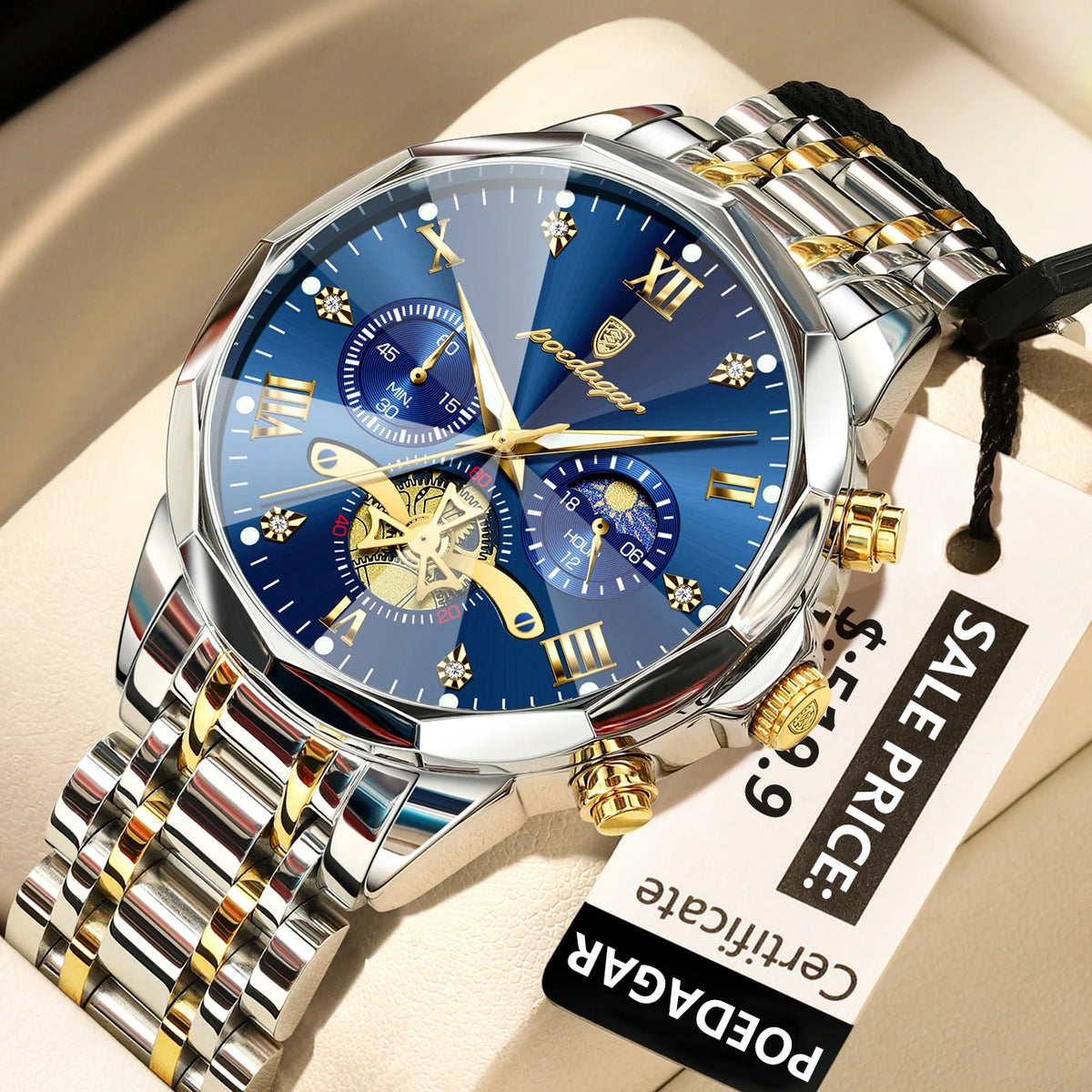 Reloj POEDAGAR Cronógrafo de Acero
