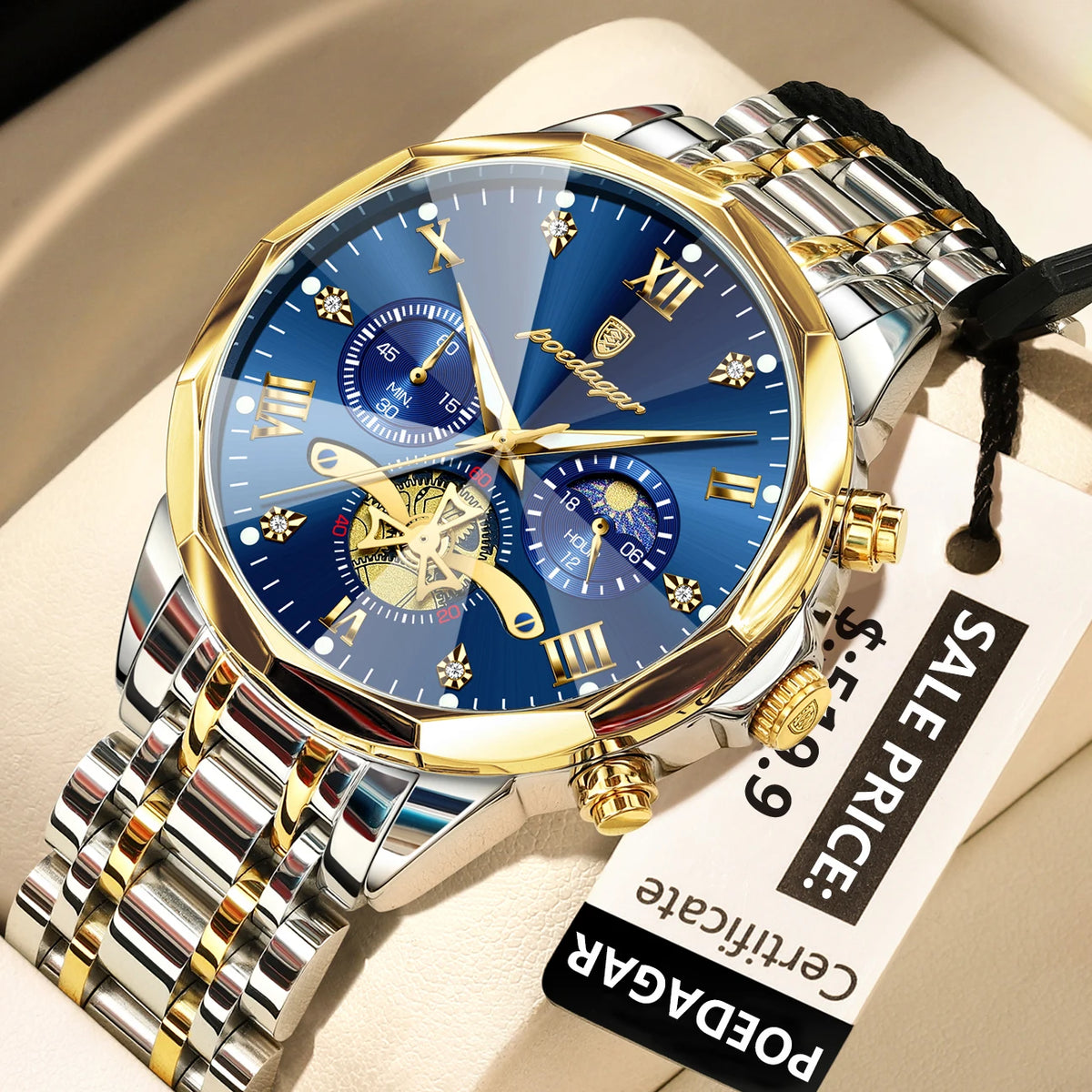 Reloj POEDAGAR Cronógrafo de Acero