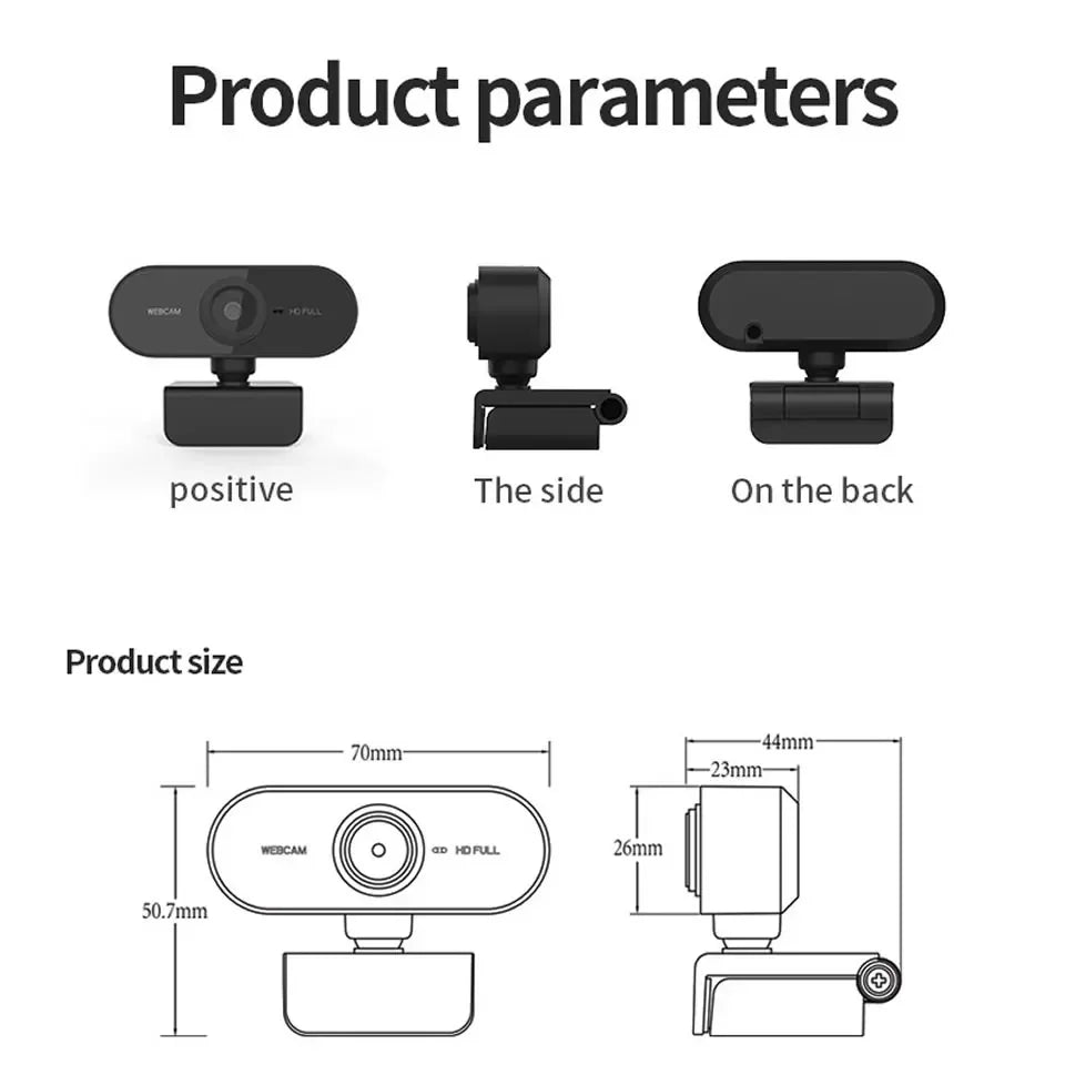Webcam USB con Micrófono 360°