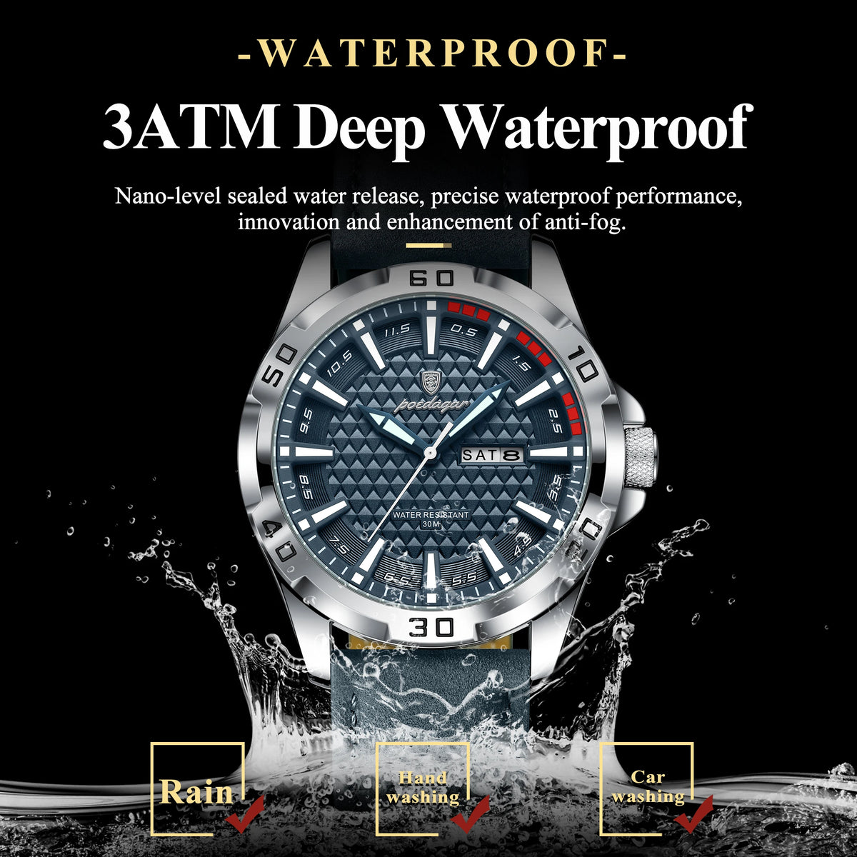Reloj POEDAGAR Cronógrafo Acero