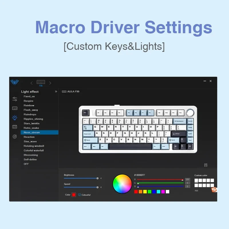Teclado Mecánico Gaming AULA F75 RGB Inalámbrico