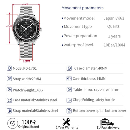 Reloj Pagani Design Cronógrafo Zafiro