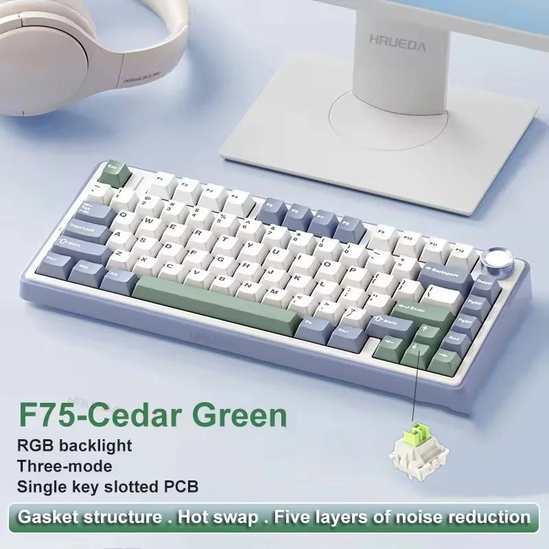 Teclado Mecánico Gaming AULA F75 RGB Inalámbrico