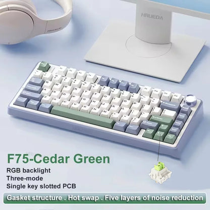 Teclado Mecánico Gaming AULA F75 RGB Inalámbrico