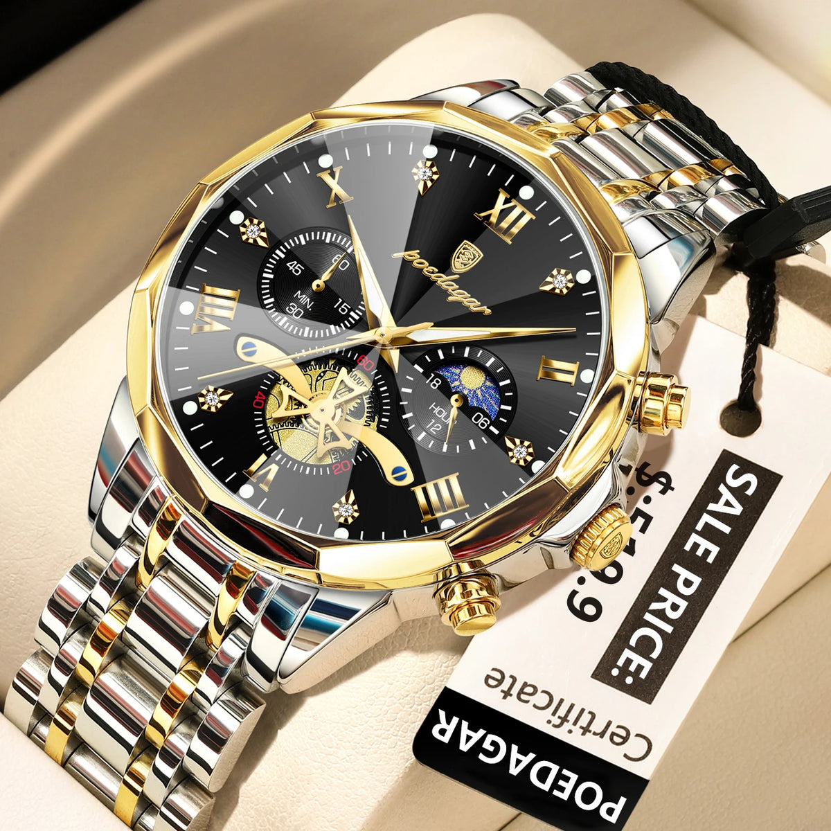 Reloj POEDAGAR Cronógrafo de Acero