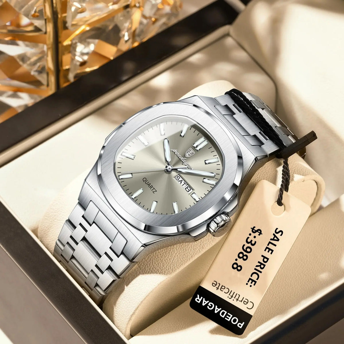 Reloj POEDAGAR Militar Cuadrado con Caja
