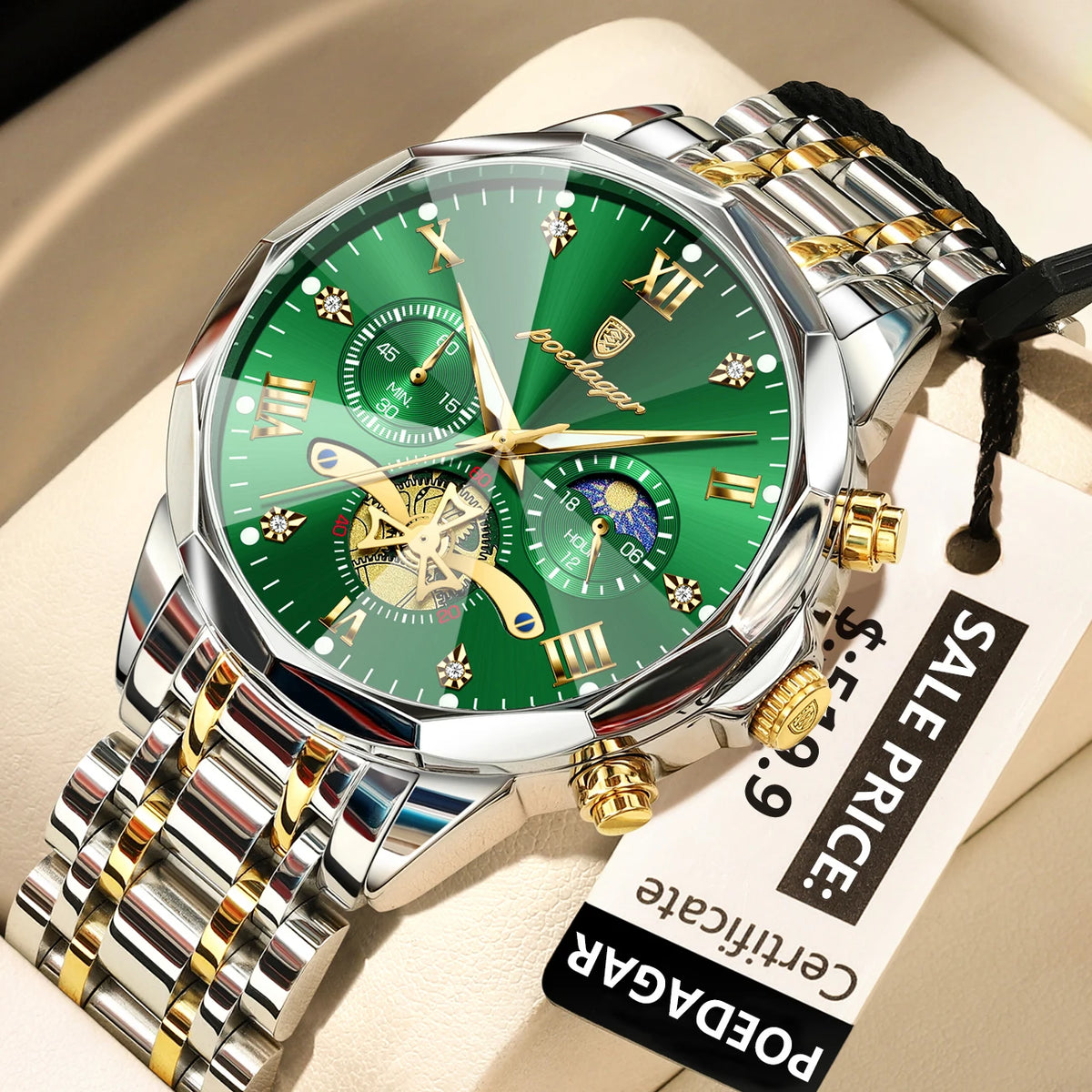 Reloj POEDAGAR Cronógrafo de Acero