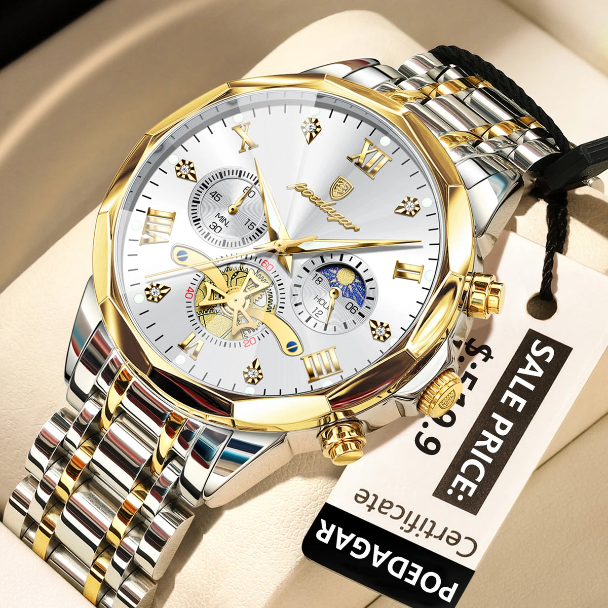 Reloj POEDAGAR Cronógrafo de Acero