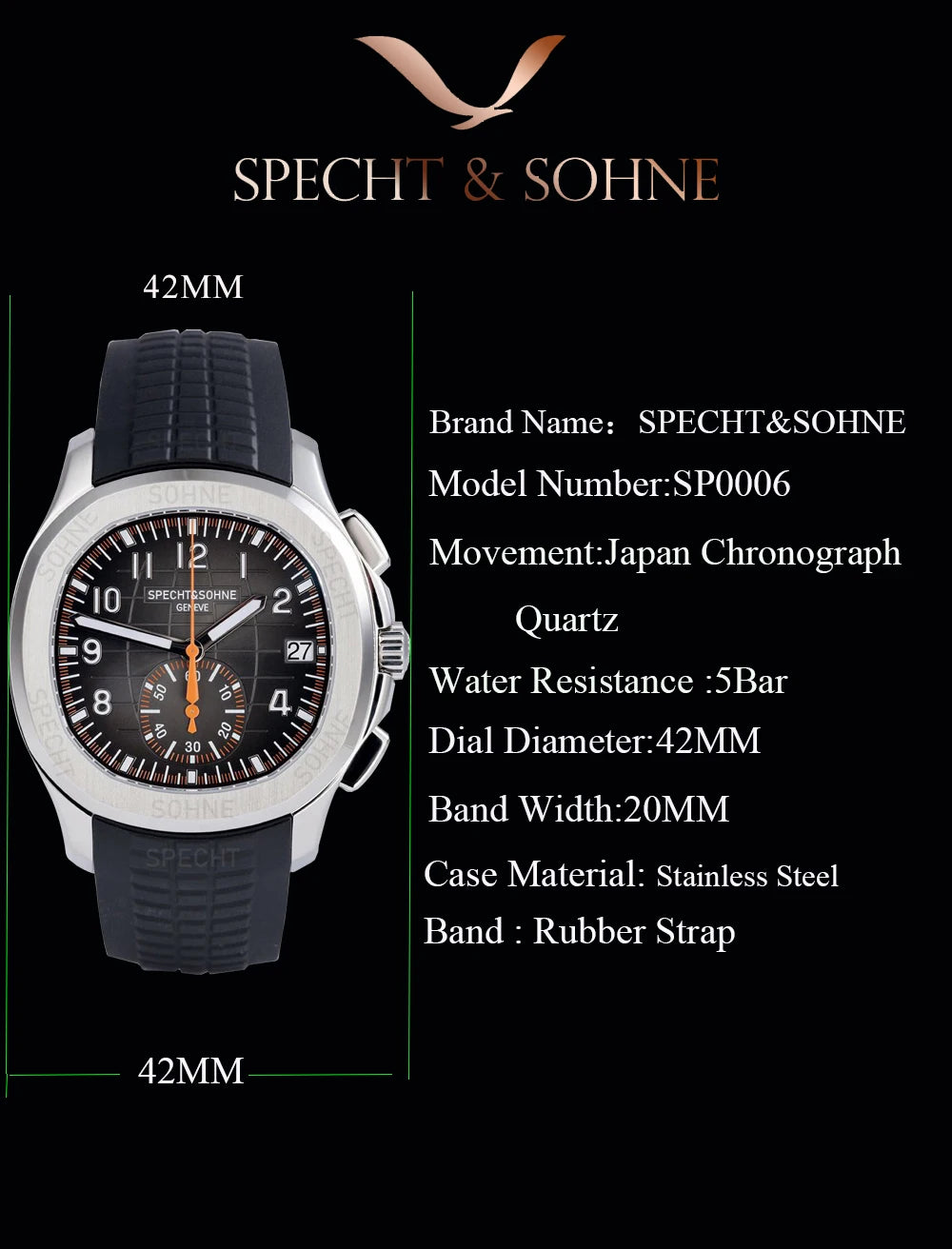 Reloj Specht & Söhne Clásico Naranja