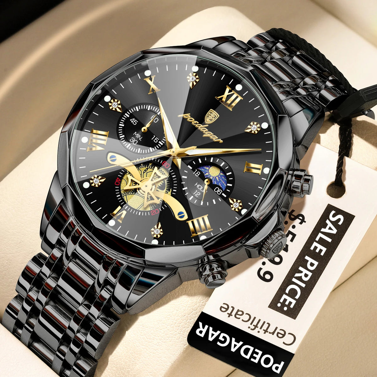 Reloj POEDAGAR Cronógrafo de Acero