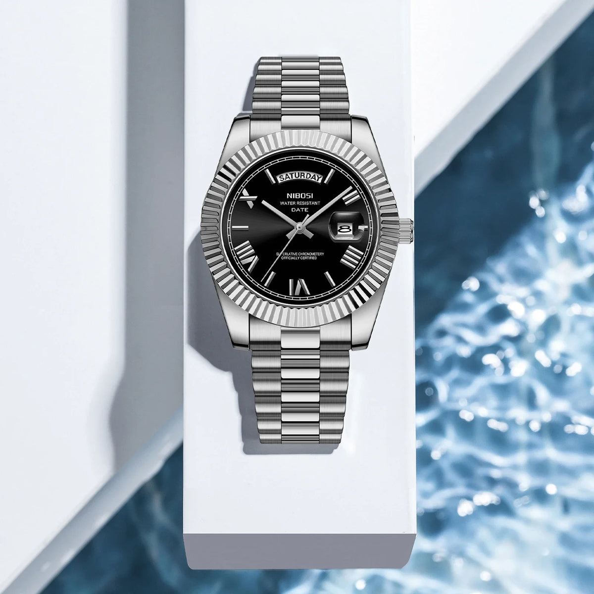 Reloj Nibosi Acero con Fecha