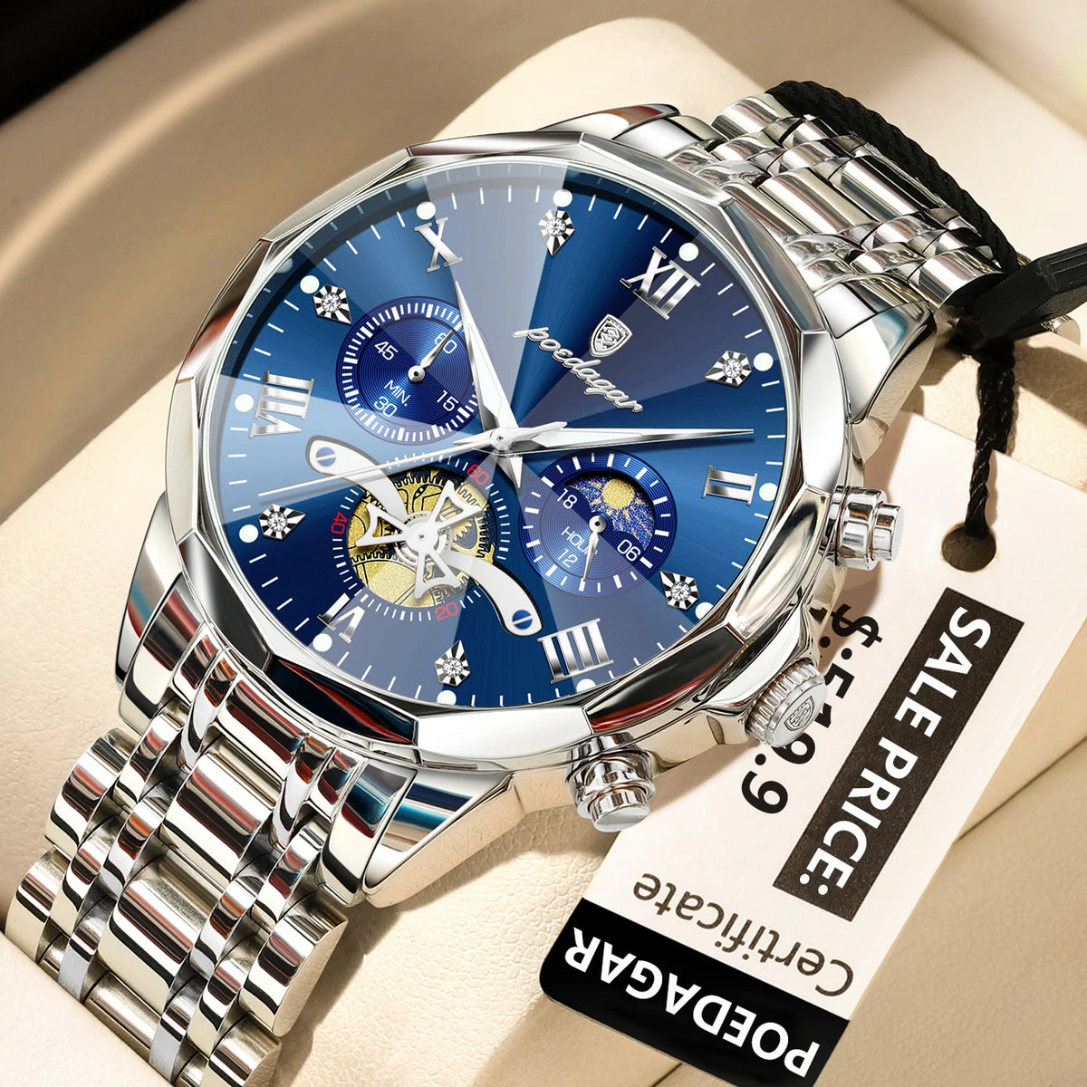 Reloj POEDAGAR Cronógrafo de Acero