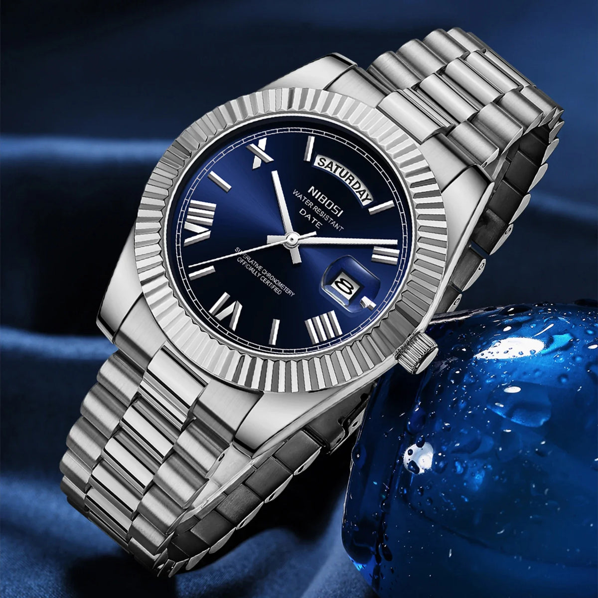 Reloj Nibosi Acero con Fecha
